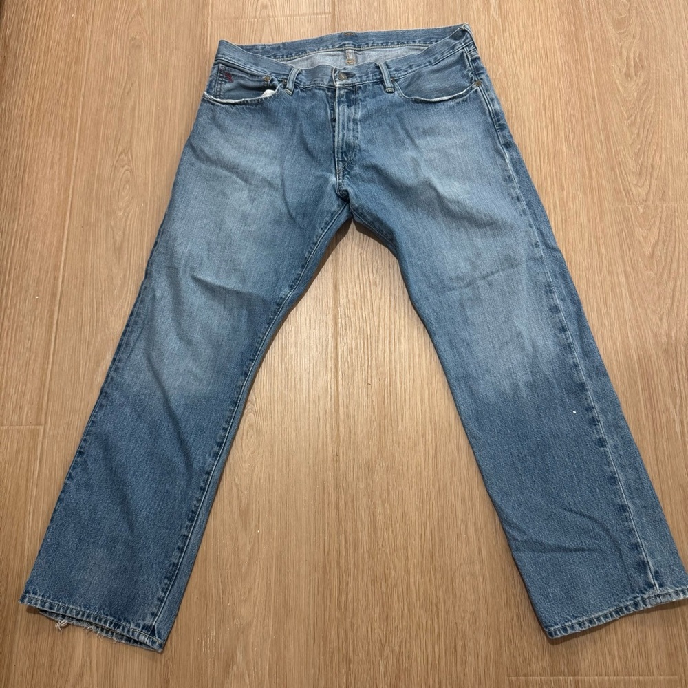 Polo Ralph Lauren Jeans Mens 35x30 Classic 867 Straight Blue Denim Cotton Finest